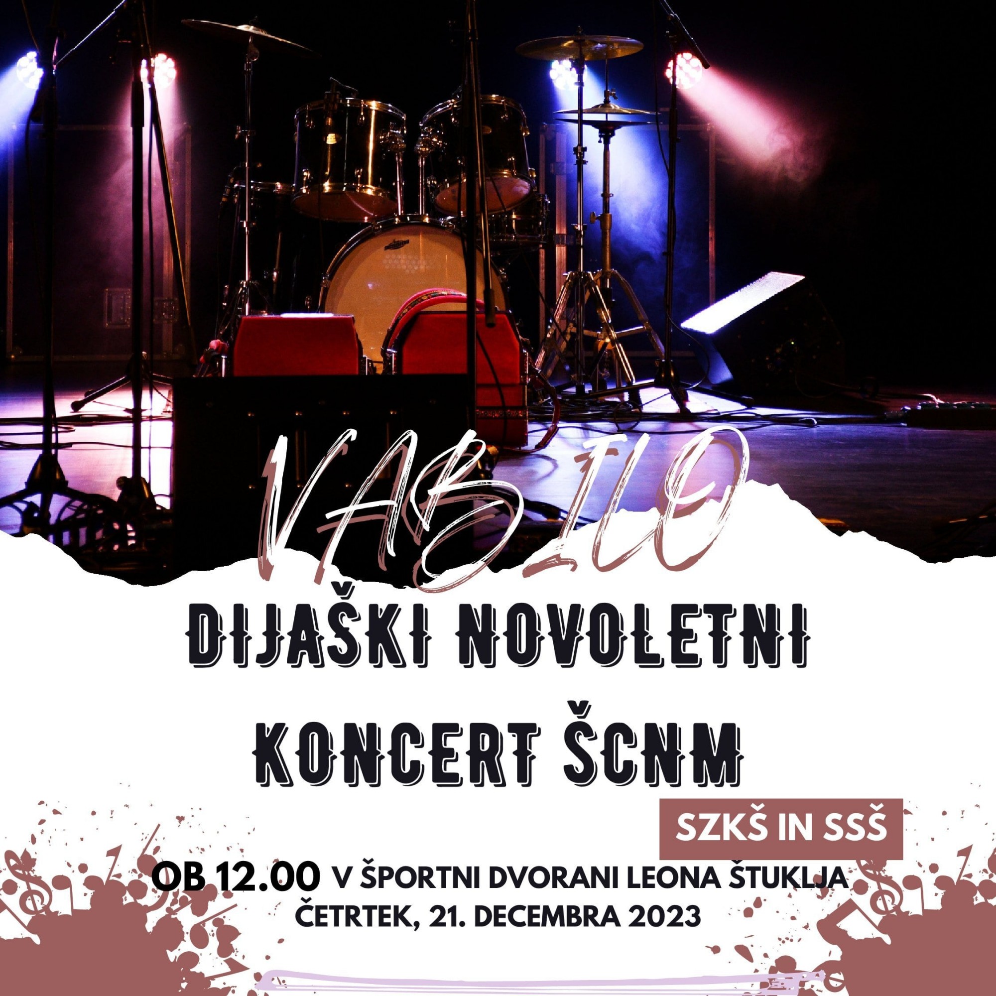 Vabilo koncert SZKŠ, SSŠ