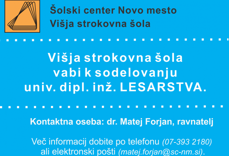 Oglas LES 2018 inženir les